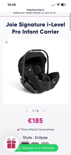 Joie iLevel infant car seat and Joie Encore Base
