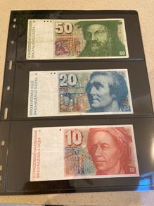 Swiss Francs Banknotes lot