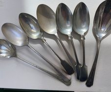 6 silver plated serving spoons