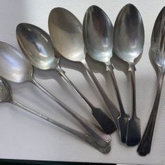 6 silver plated serving spoons