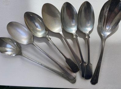 6 silver plated serving spoons