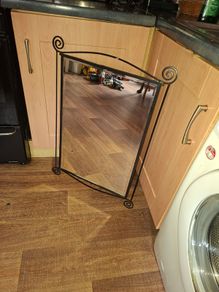 Beautiful Large Iron Beveled Edge Mirror