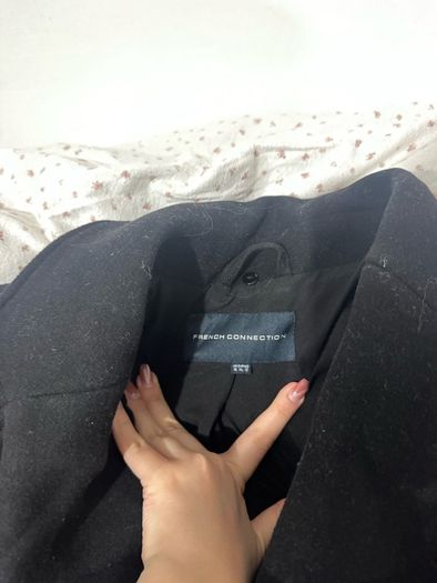 French Connection Black Wool Coat