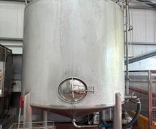 Stainless steel tank with paddle mixer