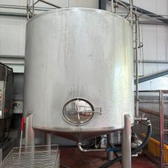 Stainless steel tank with paddle mixer
