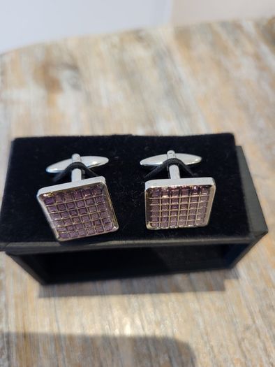 Purple and Silver Cufflinks
