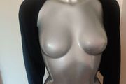 Fabuluscious black crop viscose bolero size UK14 EU42 Postage included