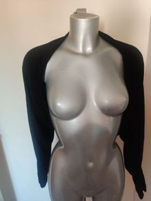 Fabuluscious black crop viscose bolero size UK14 EU42 Postage included