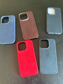 Bundle of 5 iPhone 14 Pro cases silicone and leather