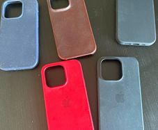Bundle of 5 iPhone 14 Pro cases silicone and leather