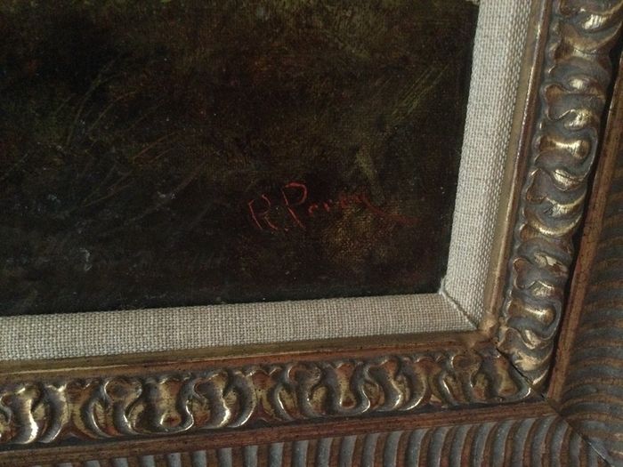 Art - Antique Oil on Canvas 19th Cent. ( R. Percy) ( Reduced)