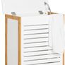 Laundry Chest with Lid Natural Bamboo & White Storage Basket Image 2