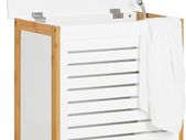 Laundry  Chest Bathroom, white lacquered; Bamboo