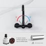 Ibergrif Kitchen Tap Wall Mounted 360 Rotation - Mixer Tap with Adjustable Mounting Hole Tap Kitchen Wall Tap Sink Black Image 5