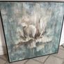Large Floral canvas with Walnut surround. Image 4