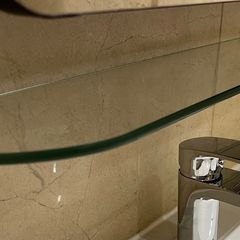Bathroom glass shelf