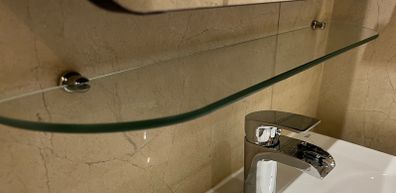 Bathroom glass shelf