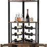 Bar Cabinet with Glass Holder, 4 Tier Liquor Wine Cabinet with Metal Mesh Doors, Buffet Cabinet Wine Rack Cabinet with Anti-tip Kit for Home Coffee Bar Liquor and Wine Storage Image 2