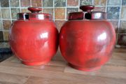 Vintage collectable W.Germany red pots