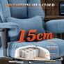 Big and Tall Office Chair 200kg, Heavy Duty Fabric Executive Desk Chair with Footrest, High Back Ergonomic Computer Chair, Reclining Home Office Chair with Thick Padding, Blue Image 7