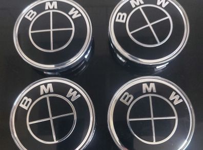 4 x BMW 60mm Centre Caps (All Black) - FREE POST