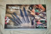 Tower Essentials 6-Piece Non-Stick Knife Set - Grey Stone Finish