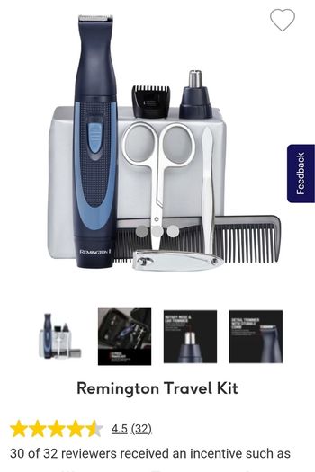 x2 Bundle - Brand New Remington Travel Kit - 13 Piece Set - RRP - 29.99 & Now Added - Wahl Power Plus Corded Hair Clipper x14 Piece Set