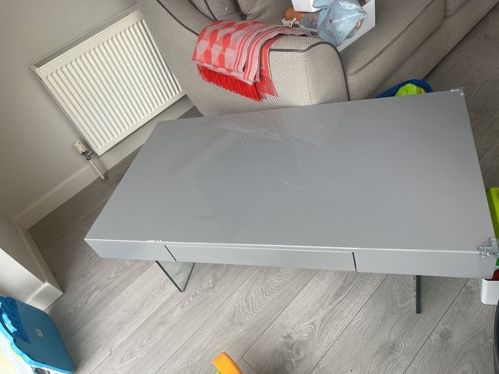 Grey lacquered coffee table