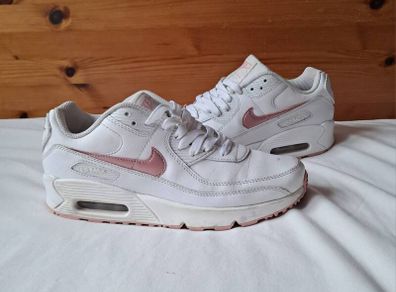 nike air max 90 size 5.5 wu 38.5 white leather in excellent condition