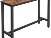 _Bar Table, Fine High Table, Kitchen Table, 120 x 40 x 100 cm, Dining Table, with Sturdy Metal Frame, Easy Assembly, Rustic Brown and Black