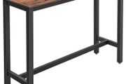 _Bar Table, Fine High Table, Kitchen Table, 120 x 40 x 100 cm, Dining Table, with Sturdy Metal Frame, Easy Assembly, Rustic Brown and Black