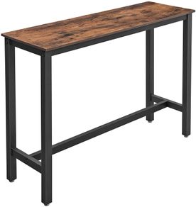 _Bar Table, Fine High Table, Kitchen Table, 120 x 40 x 100 cm, Dining Table, with Sturdy Metal Frame, Easy Assembly, Rustic Brown and Black