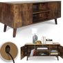 Retro TV Stand Modern Entertainment Center for Flat Screen TV - Free Delivery Nationwide Image 5