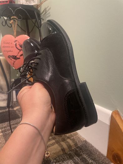 Black leather shoes