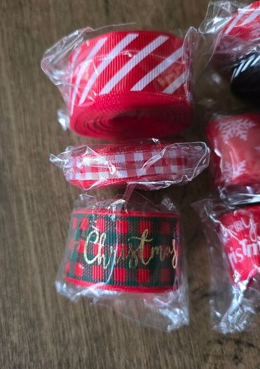 Bundle of Christmas ribbon
