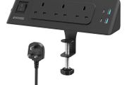 3 Way Plug Extension Socket with 4 USB, Desk Extension Lead 2M with Switch, Surge Protecion Multi Plug Extender for Home Office