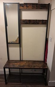 Walnut Coat & Shoe stand with mirror - Need gone by Sunday 17th