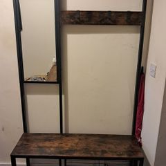 Walnut Coat & Shoe stand with mirror - Need gone by Sunday 17th