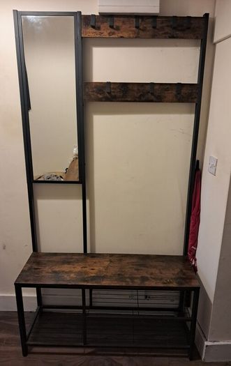 Walnut Coat & Shoe stand with mirror - Need gone by Sunday 17th