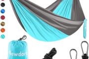 Camping Hammock - Lightweight Nylon Portable Hammock, Best Parachute Double Hammock for Backpacking, Camping, Travel, Beach, Yard. 105"(L) x 56"(W)