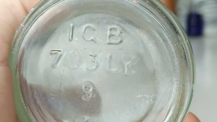 502 - Vintage Clear Glass Cork Top Collectible Decorative Lee Strand Creamery Milk Bottle