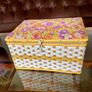 Vintage 1960s Sewing Hobby Box Flower Power Purple and Orange Image 6