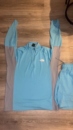 The north face 1/4 zip set baby blue
