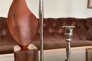 Pair of Slender 19th Century Style Silver Chrome Metal Candlesticks