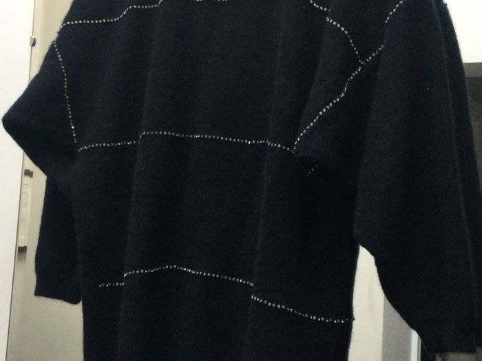 Chaus Rhinestone and Angora Designer Sweater  Size 12