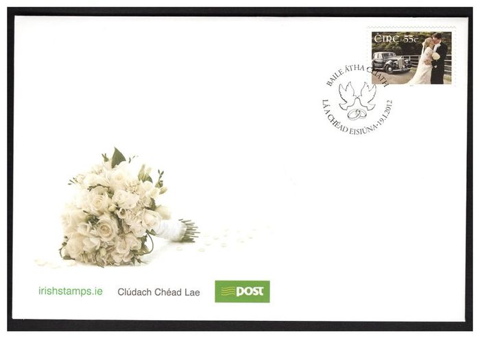2012 Ireland Weddings Commemorative Stamp  An Post First Day Cover (FDC)