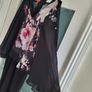 WALLIS Black floral cape layered dress Sz 12 Image 4
