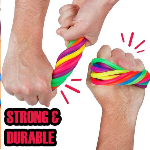 6x Stretchy Children Fidget Noodles String Fidget Stretchy Monkey Worm Noodle String Toy for Kids and Adults, DIY Hand-Knit Rope Anti Stress Rope Sensory for Reducing Anxiety & Stress (FREE POSTAGE)
