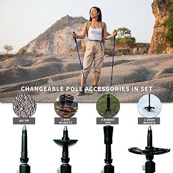 NEW SALE | Walking Poles 2 Pack Folding Walking Sticks for Men and Women | Lightweight Trekking Poles with Quick Lock System for Hiking Climbing Camping