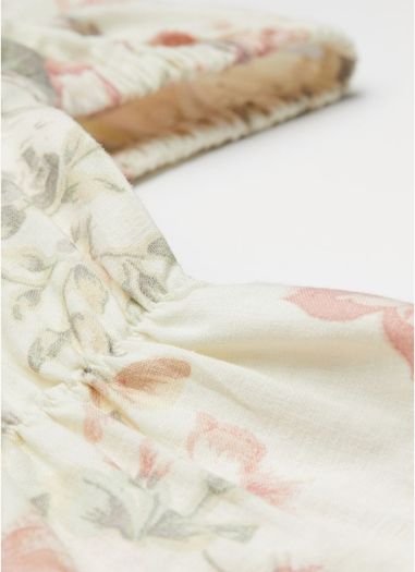Linen Blend Pastel Print Top